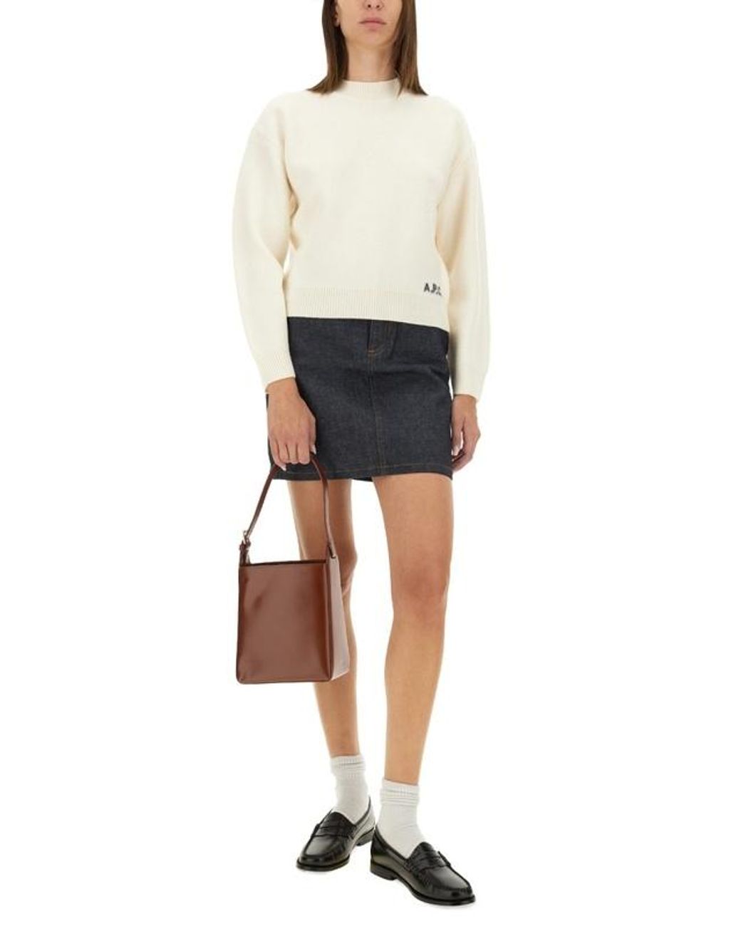 A.P.C. Gray Crewneck Knitted Jumper