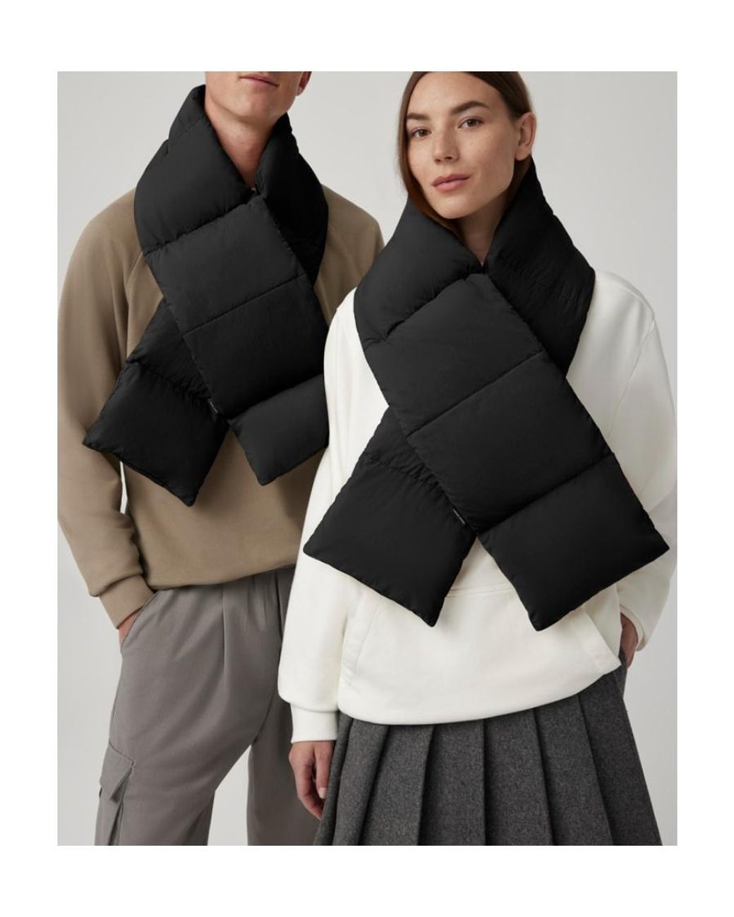 Canada Goose Black Rectangle Shape Padded Scarf for men
