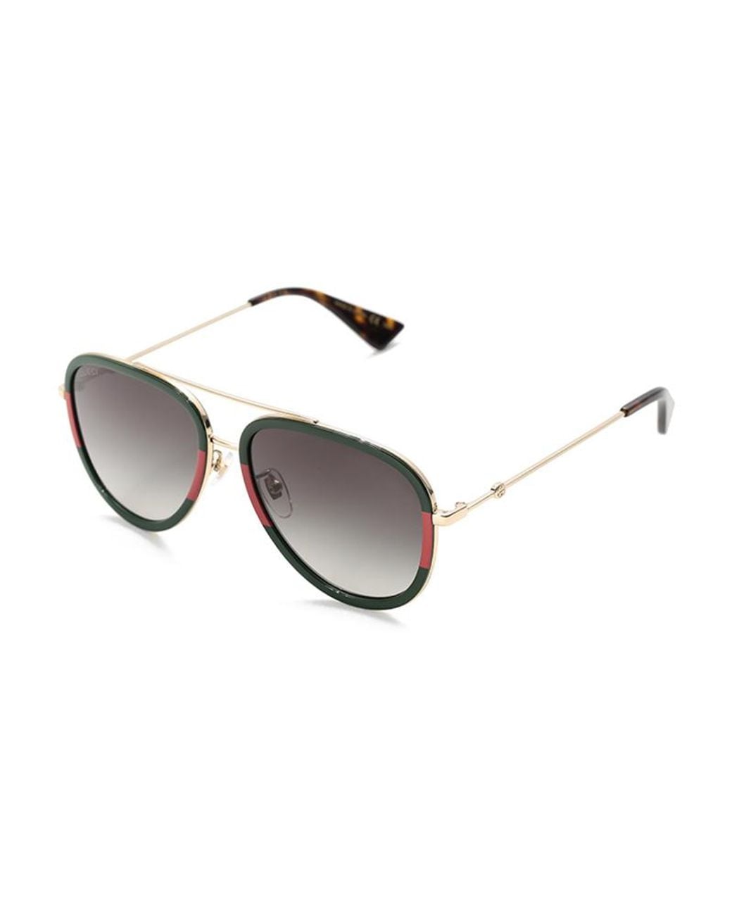 Gucci Metallic Eyewear Double Bridge Aviator Sunglasses
