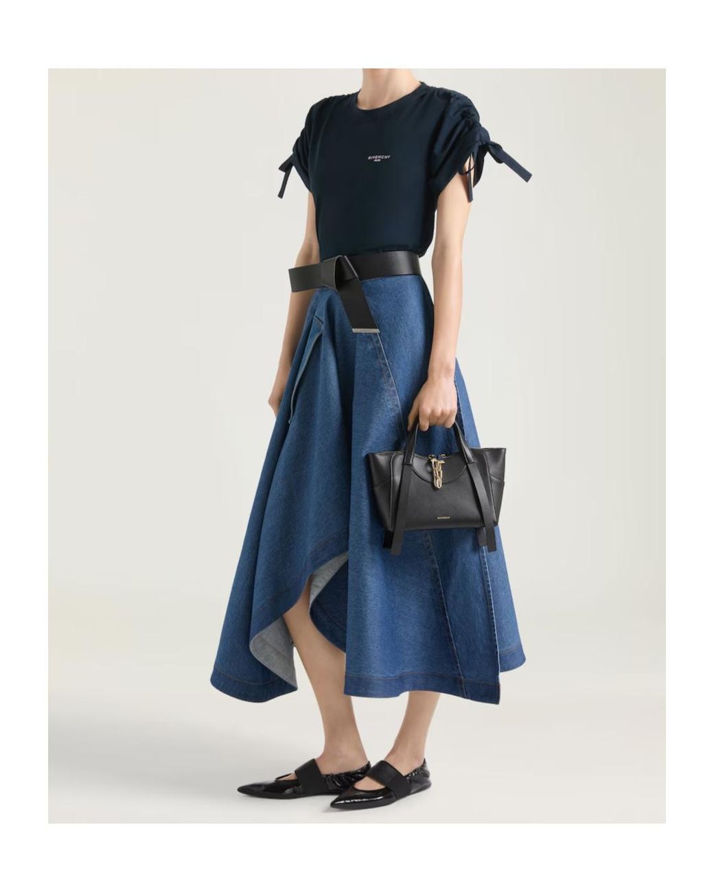 Givenchy Blue Bow-Sleeve Logo T-Shirt
