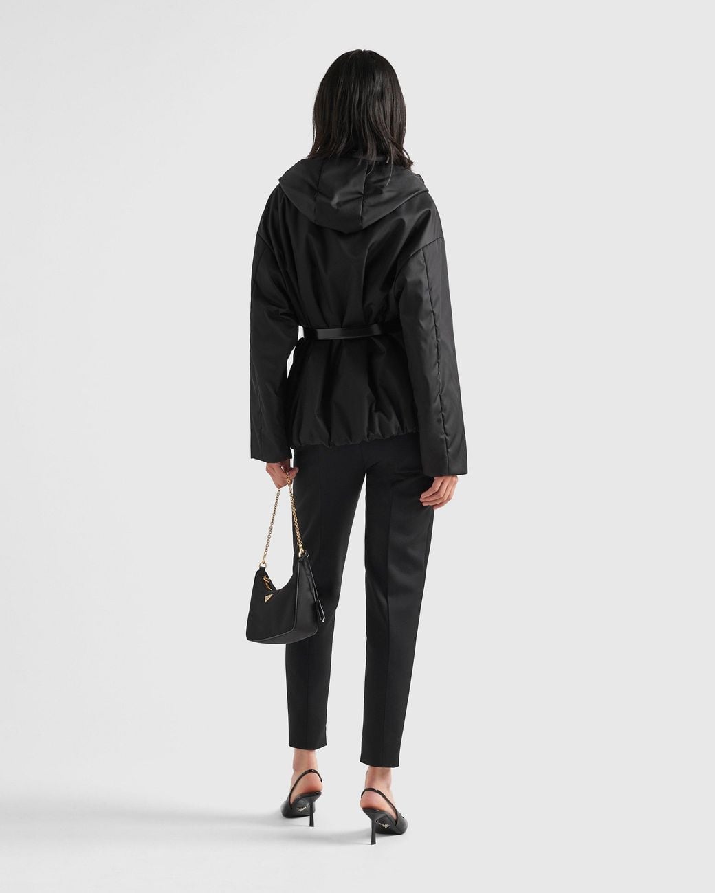 Prada Black Re-Nylon Hooded Jacket