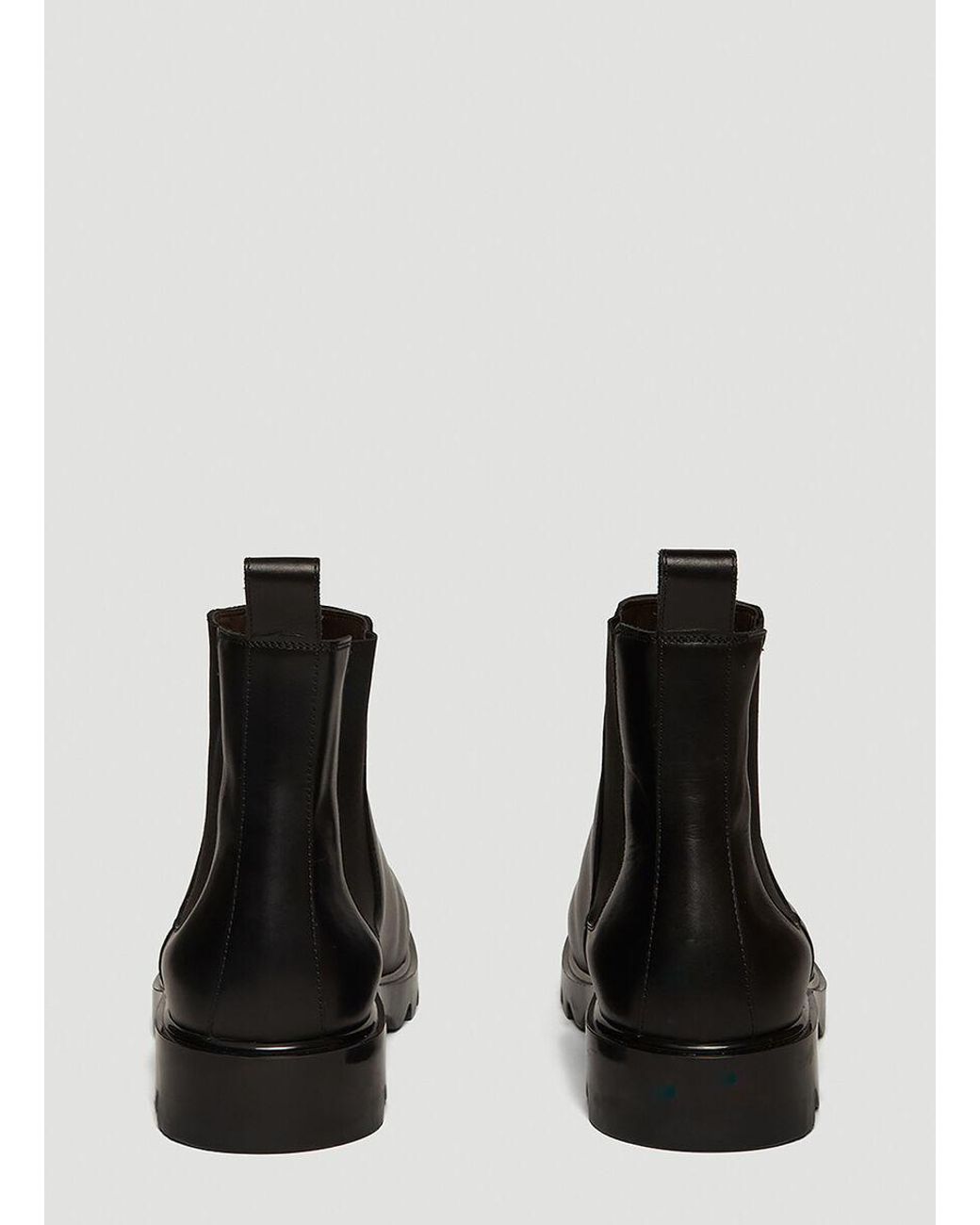 Bottega Veneta Black Round Toe Ankle Boots for men