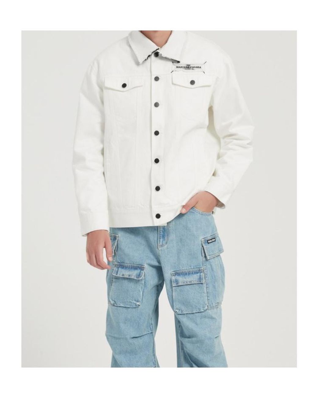Marissa Chiara White Long-Sleeved Casual Jacket for men