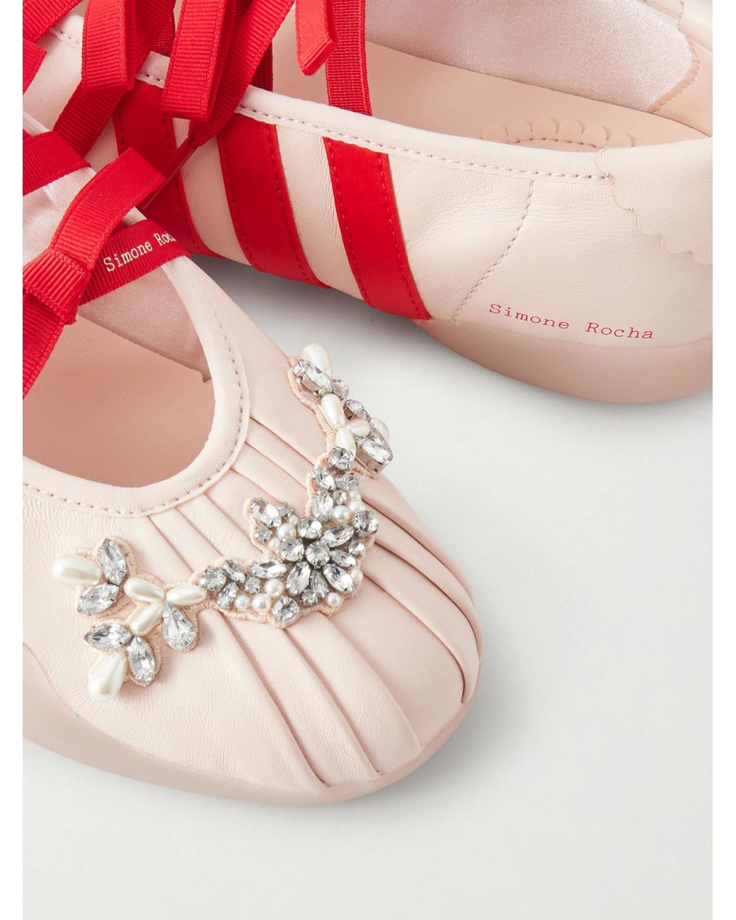 Simone Rocha Red Ribbon Bow Flat Shoes