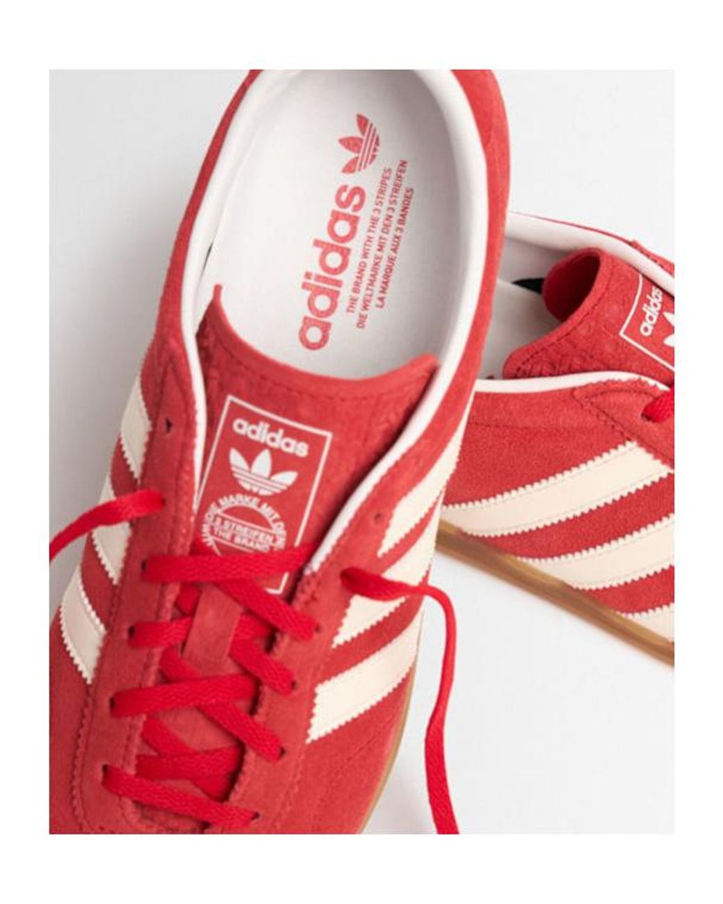 Adidas Originals Red Leatherpaneled Sneakers