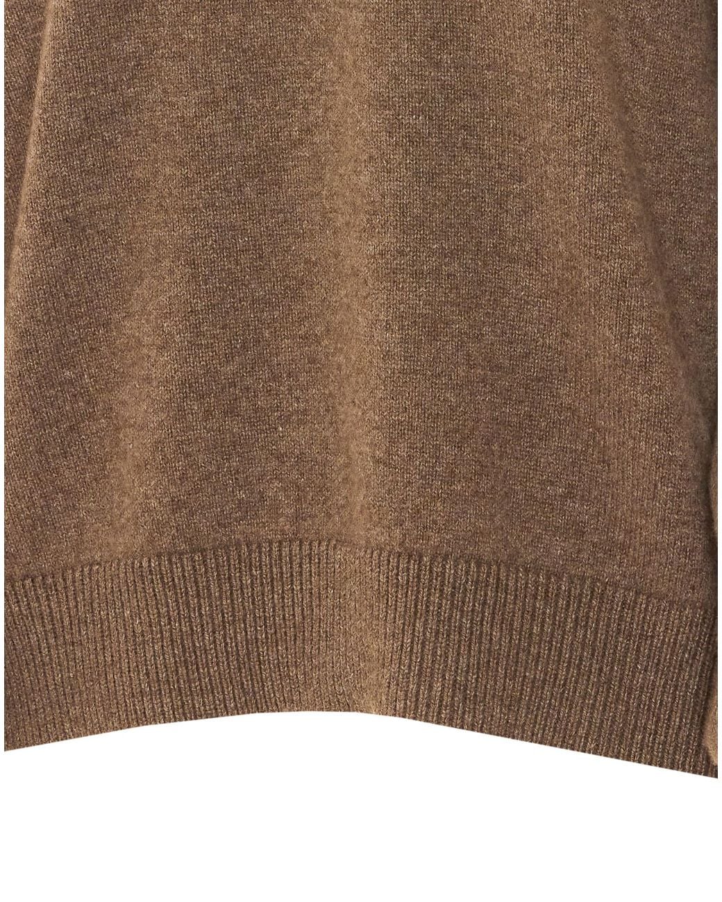 Uma Wang Brown Crew Neck Ribbed Sweater