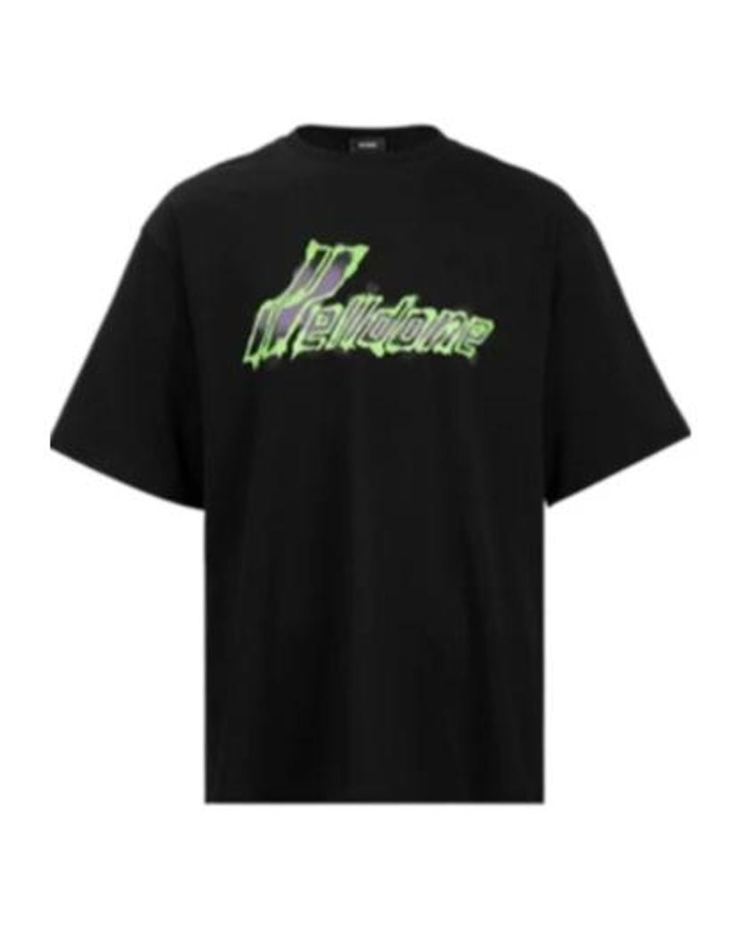 we11done Black Round-Neck Short-Sleeved T-Shirt for men