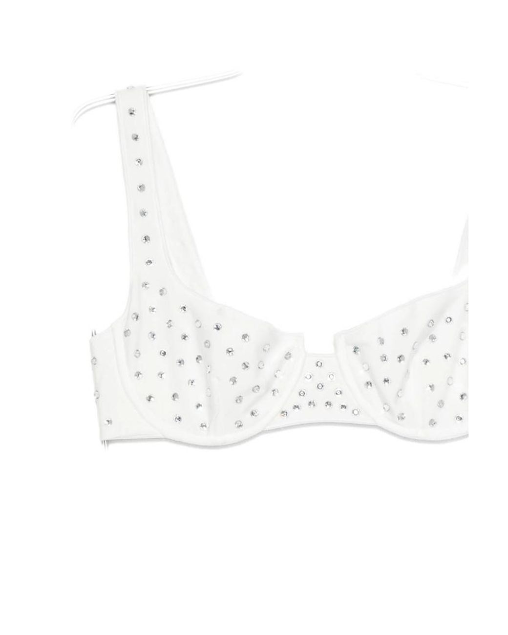 Oseree White Oséree Crystal Embellished Bikini