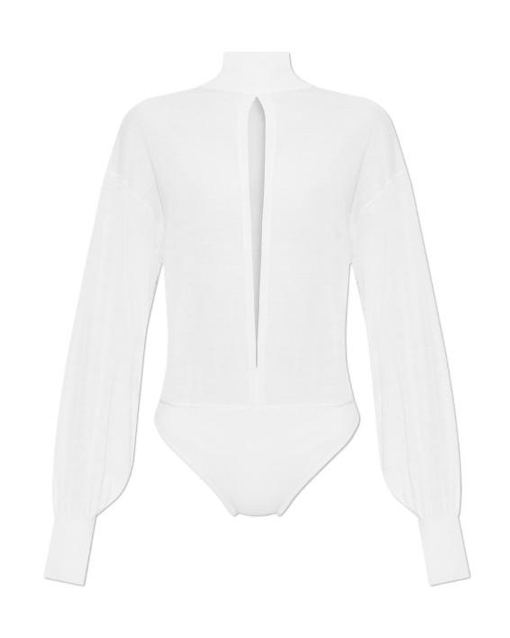 Alaïa White Alaïa Long-Sleeved Fine-Knitted Bodysuit