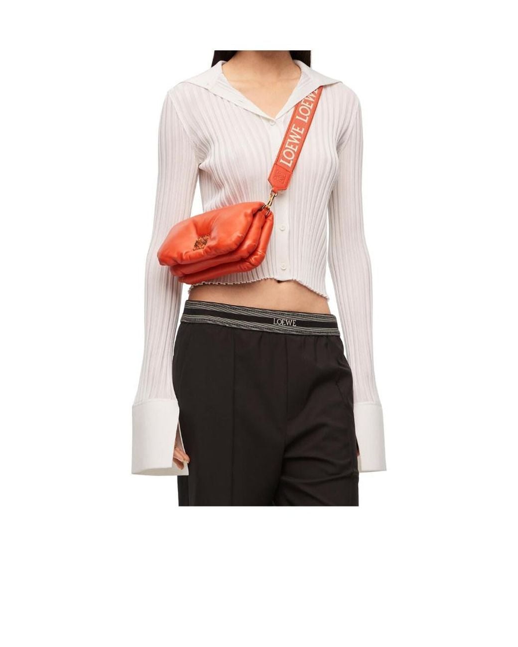 Loewe Red Logo Detailed Bag Strap