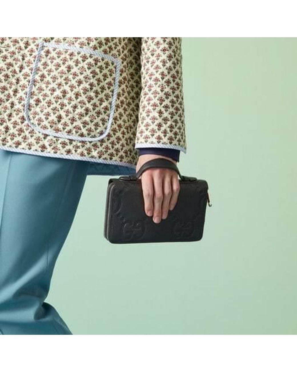 Gucci Black Jumbo Gg Zip-Up Document Case for men