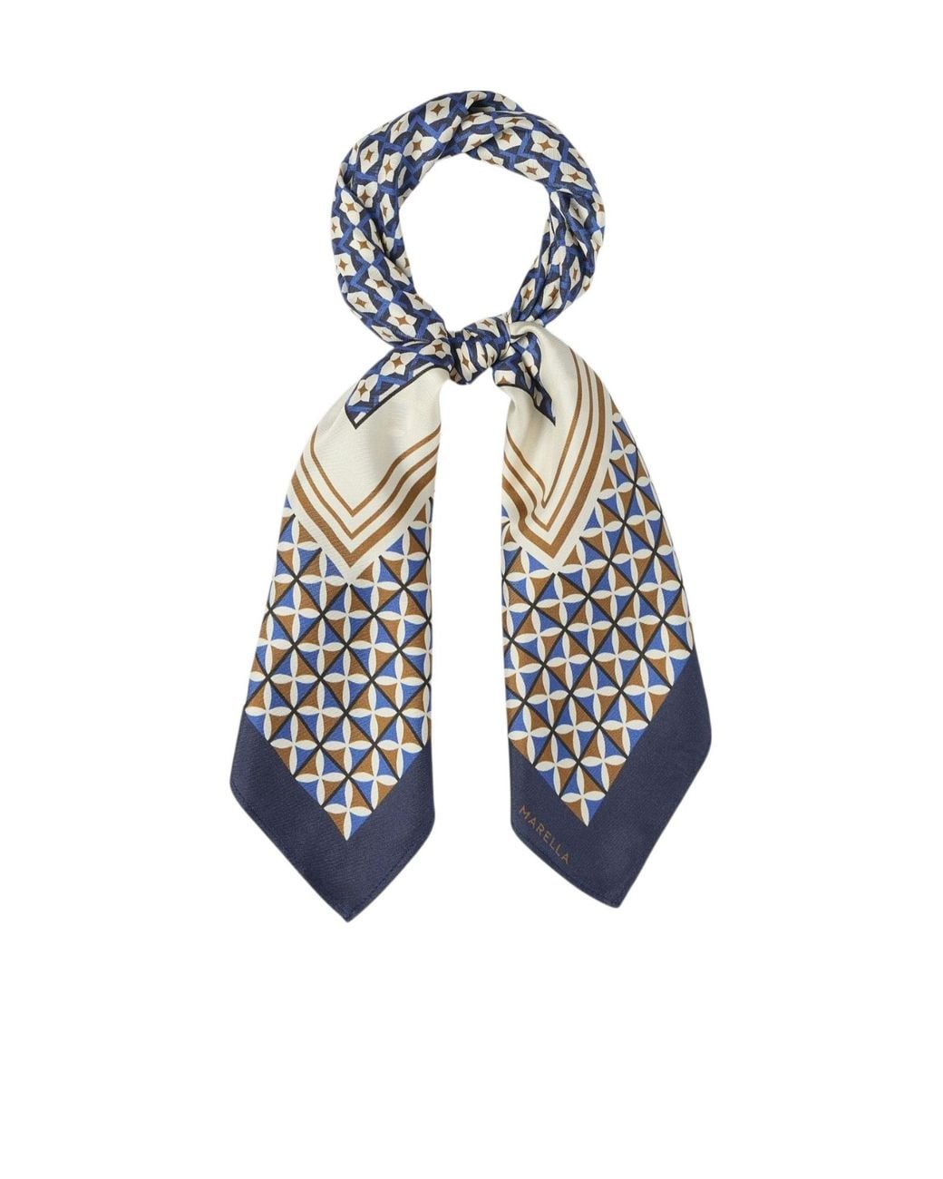 Marella Blue Silk Twill Foulard