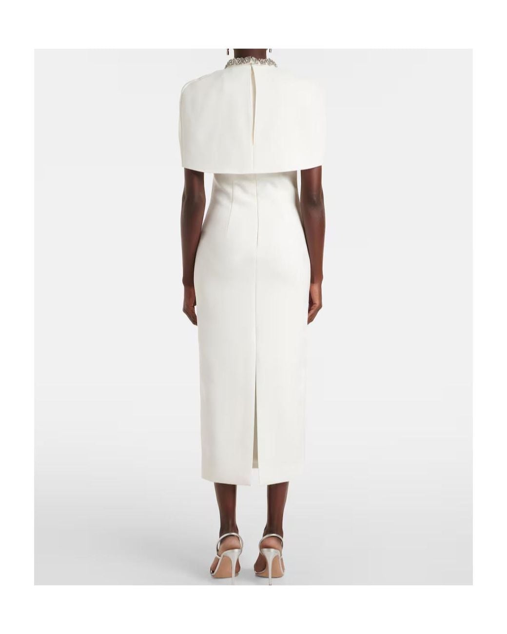 Roland Mouret White Embellished Crêpe Cocktail Dress