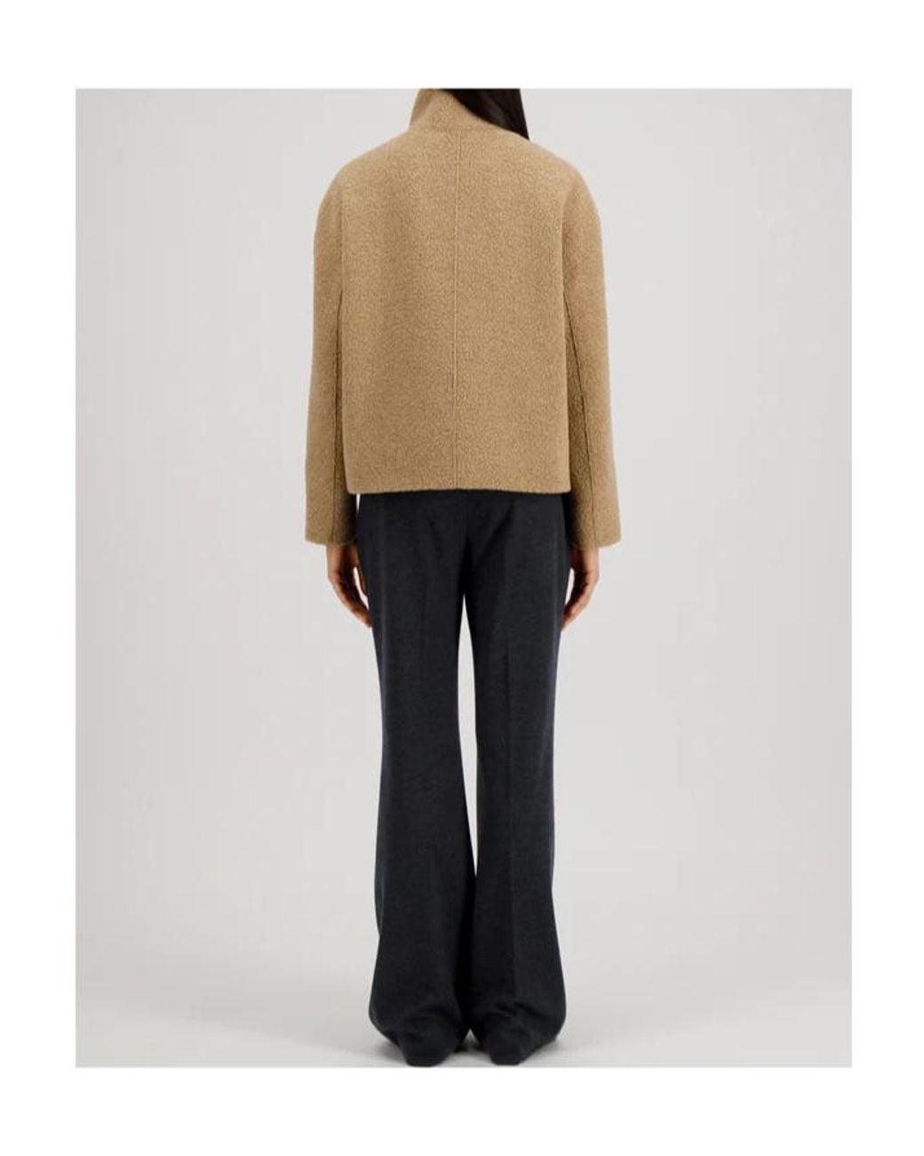 Harris Wharf London Natural Buttoned Fleece Jacket