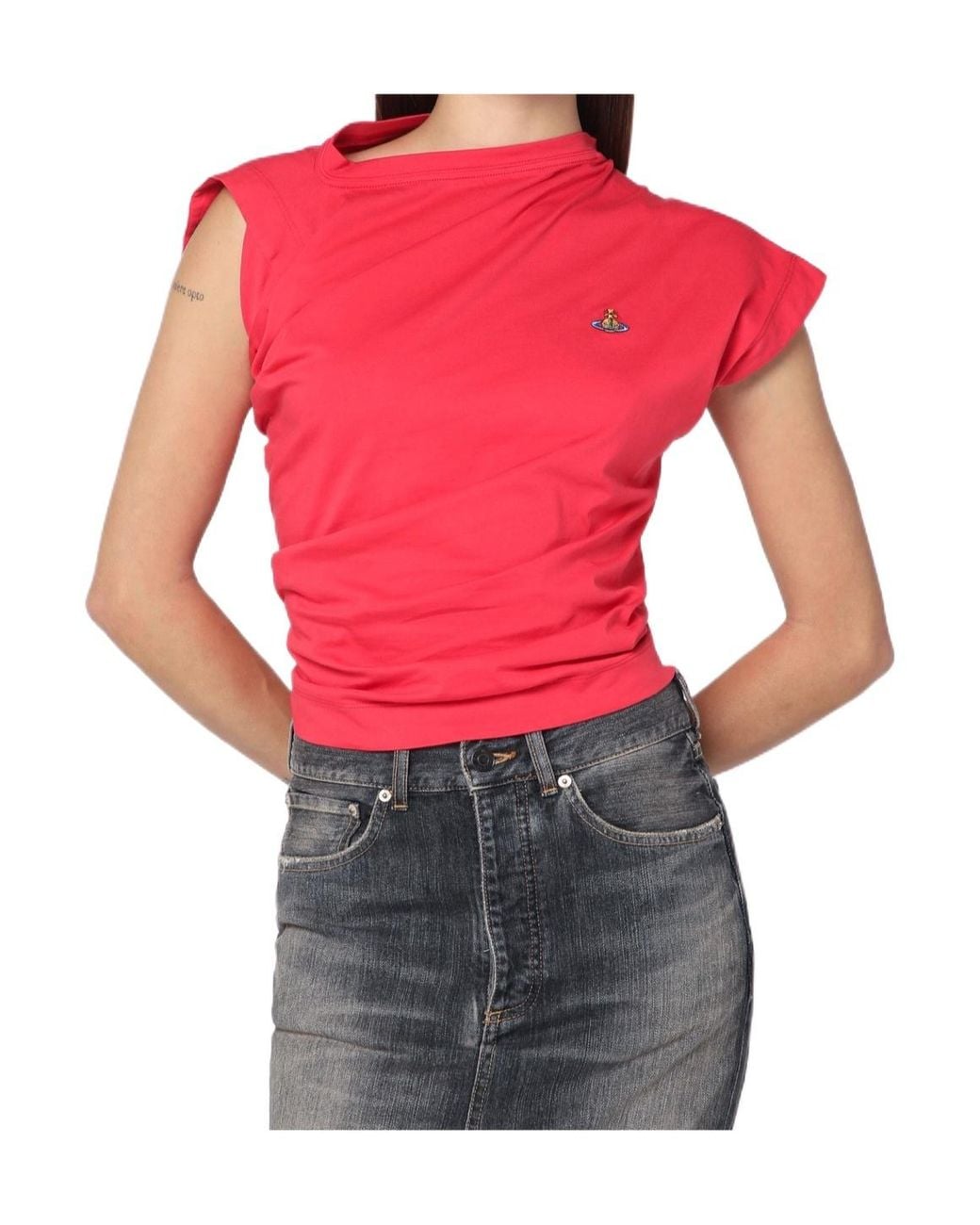 Vivienne Westwood Pink Logo-Embroidered Short-Sleeved T-Shirt