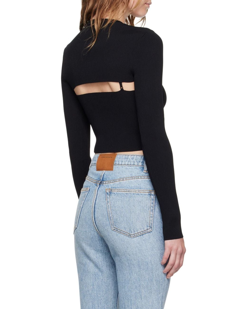 Alexander Wang Black アレキサンダーワン クロップドニットトップ