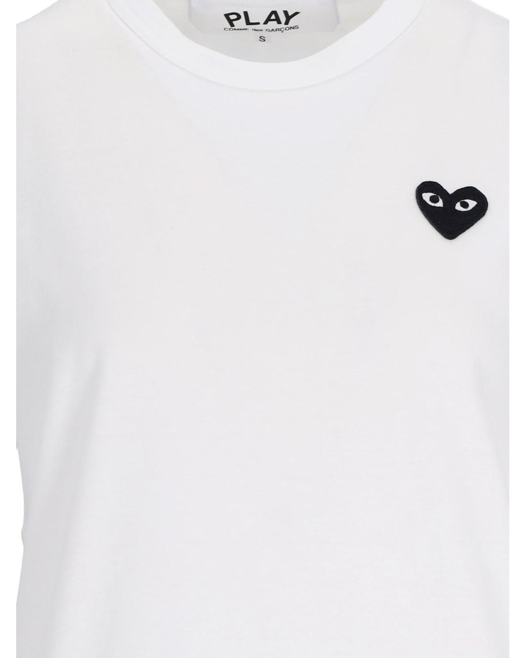 COMME DES GARÇONS PLAY White Comme Des Garçons Play Logo Detailed Crewneck T-Shirt for men