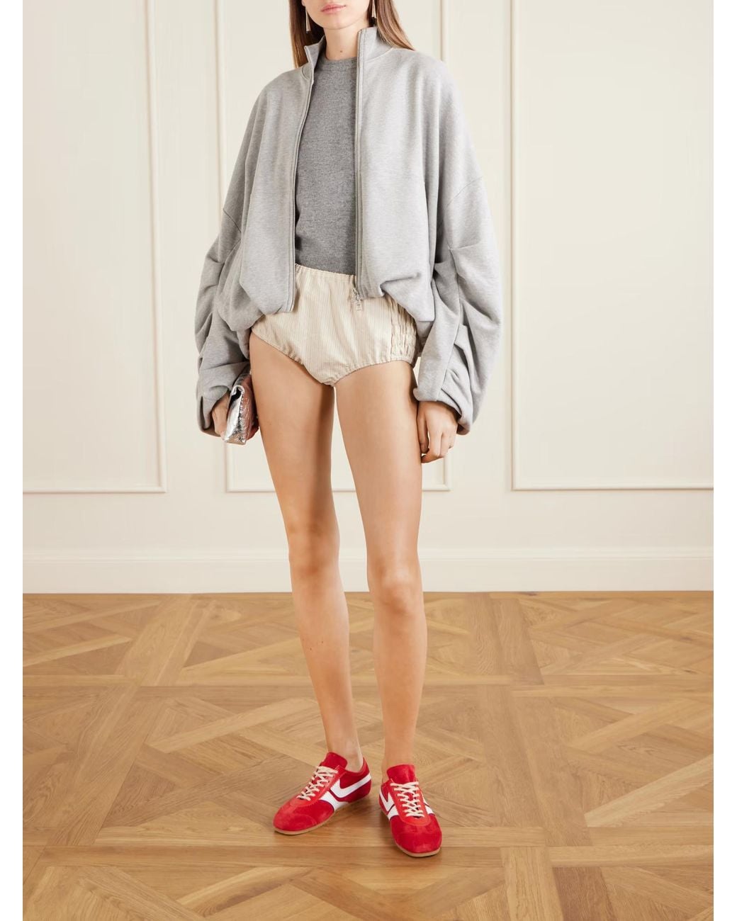 Dries Van Noten Natural Pleated Striped Shorts