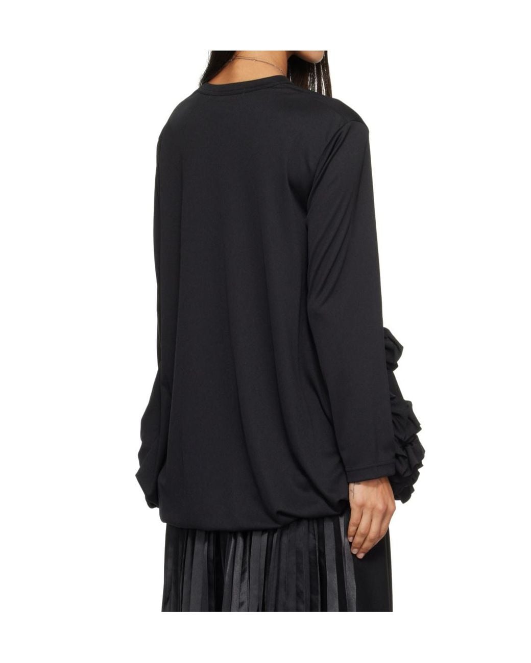 Comme des Garçons Black Long-Sleeve Ruffle Top