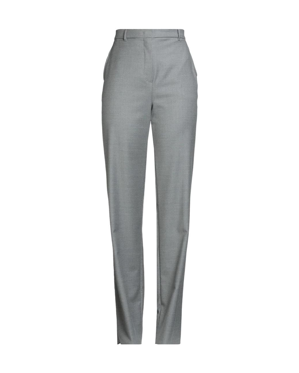 Max Mara Gray Straight-Leg Minimalist Trousers