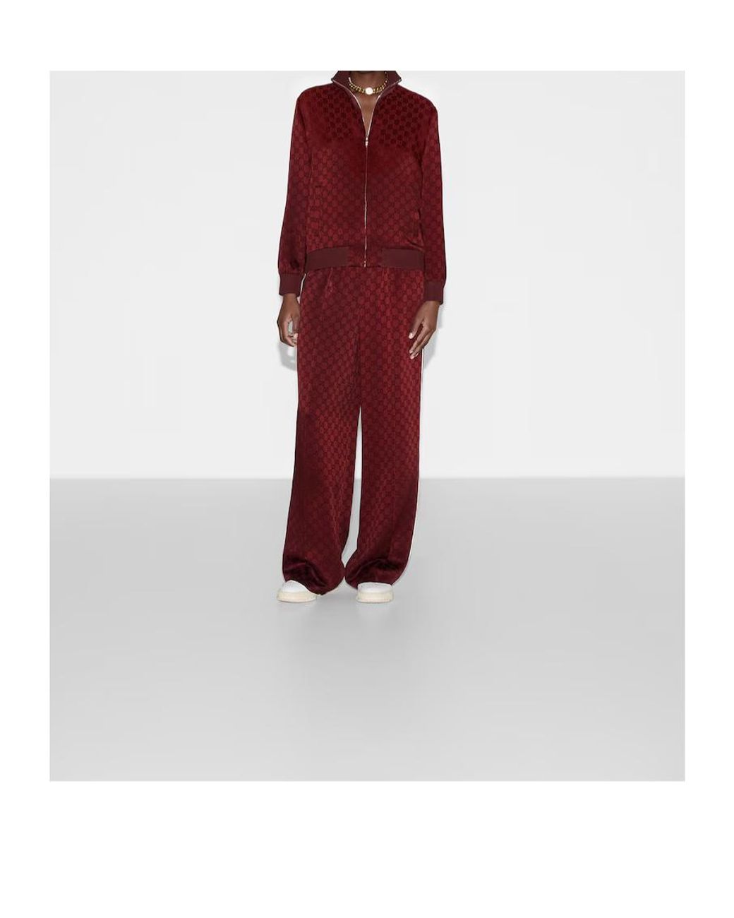 Gucci Red Gg Jacquard Jacket