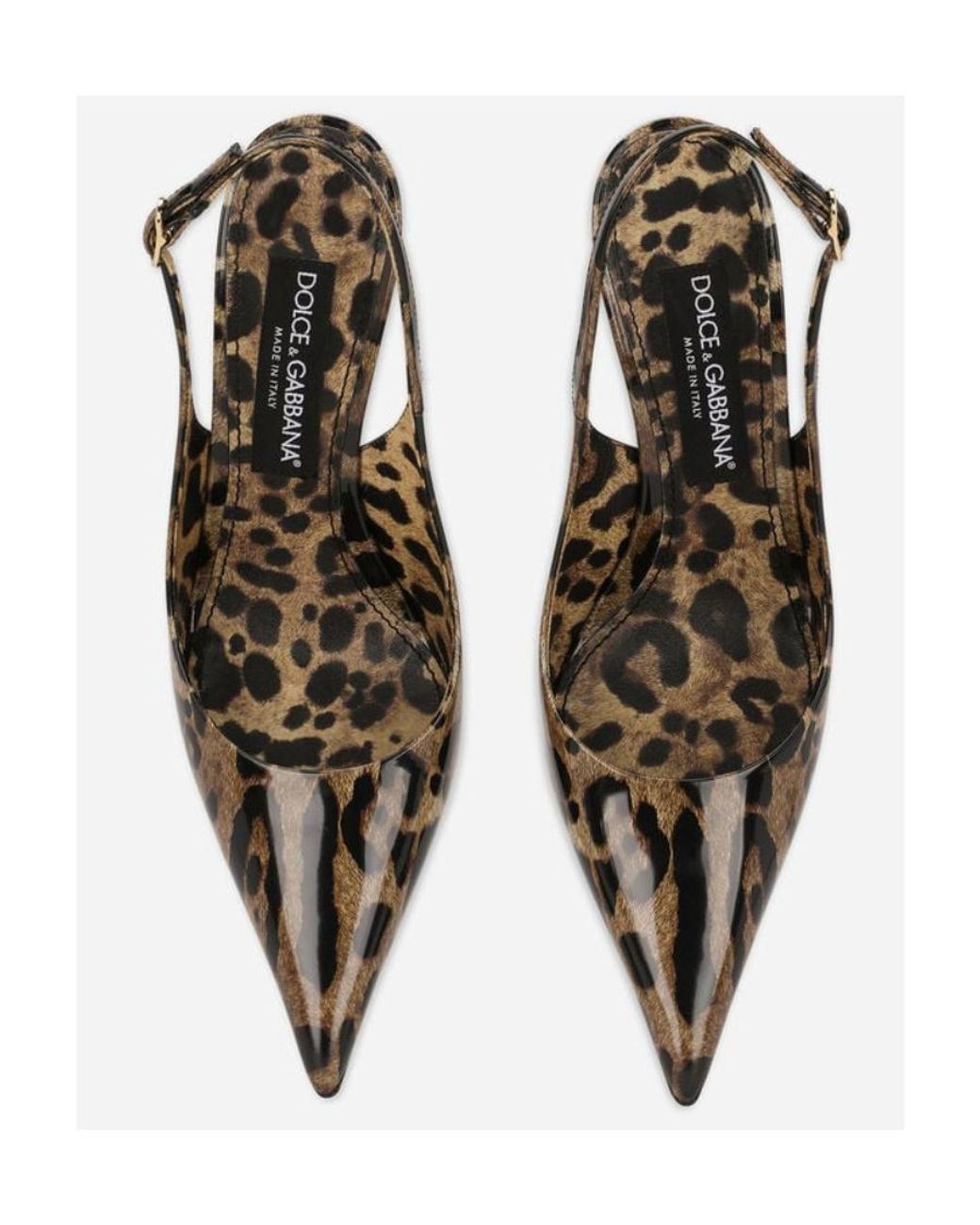 Dolce & Gabbana Metallic Leopard Pattern Exposed Heels