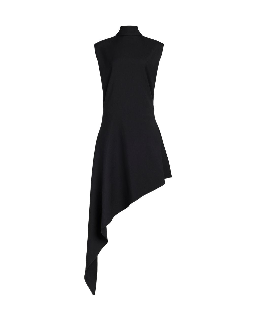 Alaïa Black Wool Asymmetric Mini Dress
