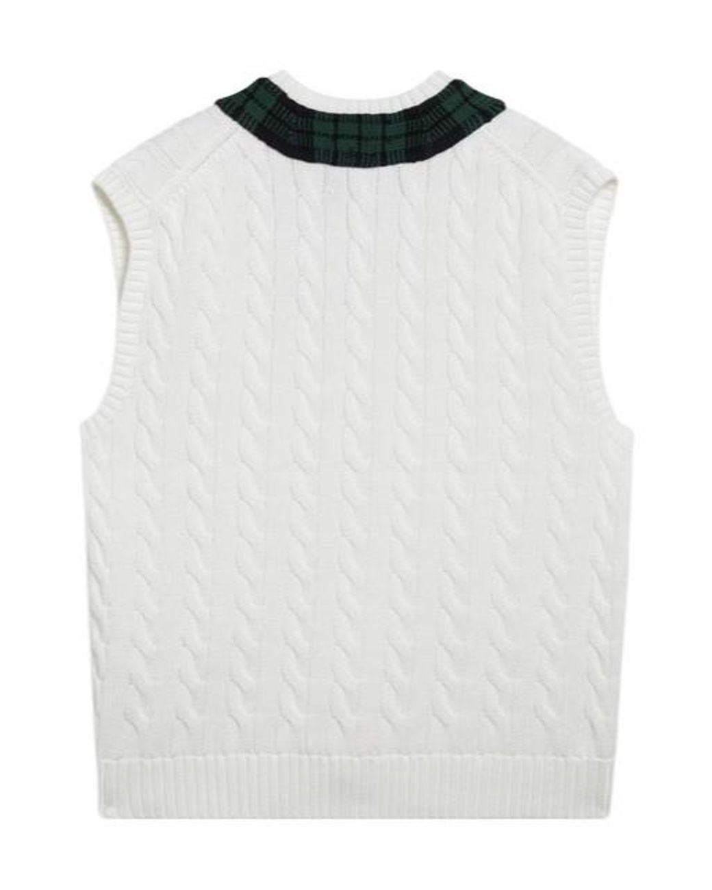 Polo Ralph Lauren White Cable-Knit V-Neck Sweater for men