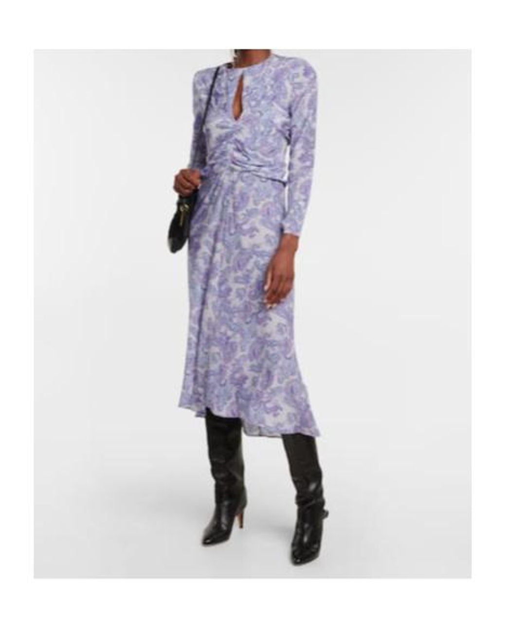 Isabel Marant Purple Telima Paisley Silk Midi Dress