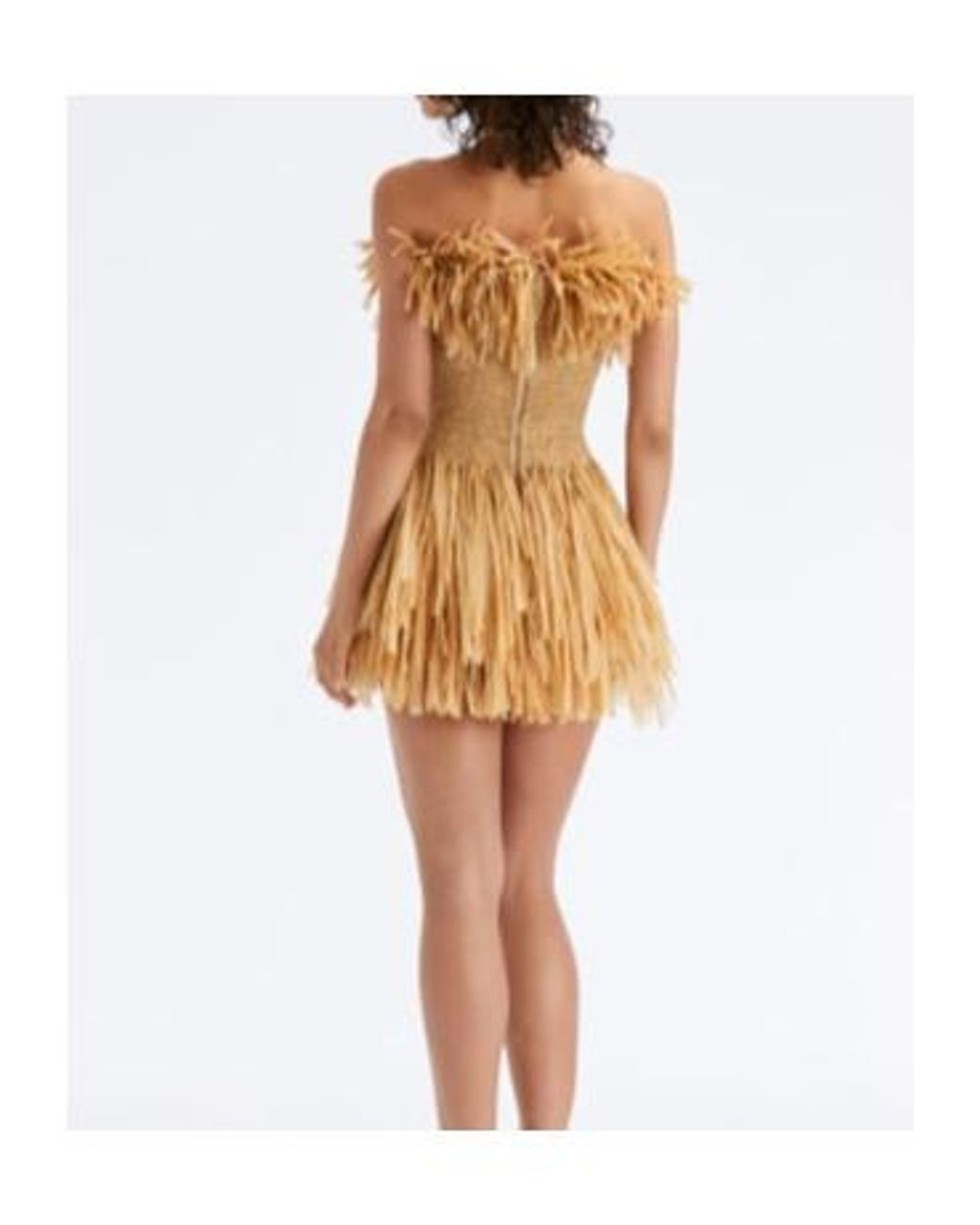 Oscar de la Renta Natural Tassel Dress