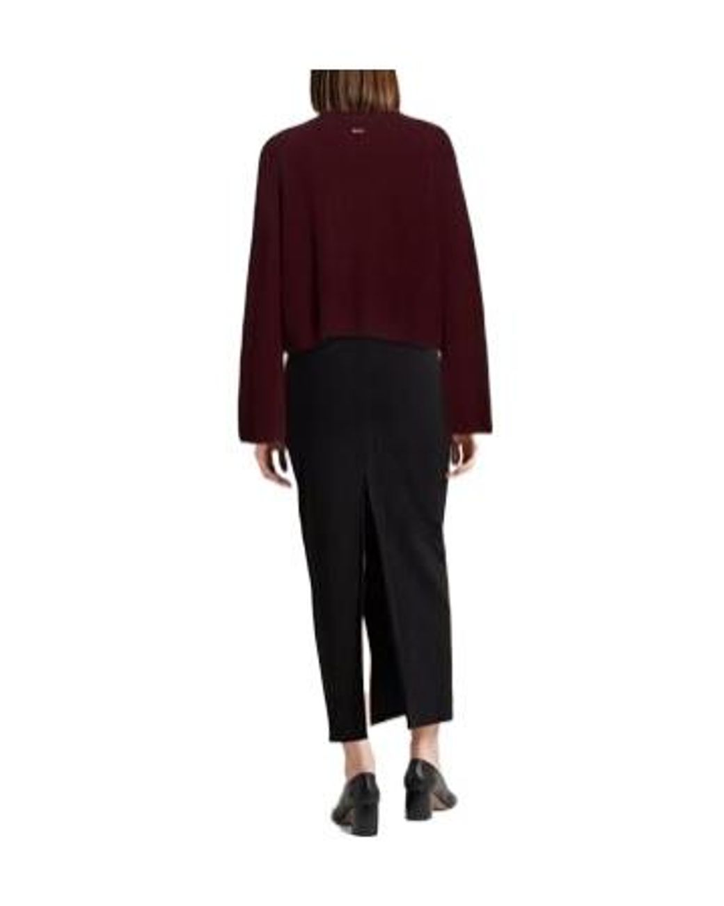 Max Mara Red Ribbed Cropped Knit Top