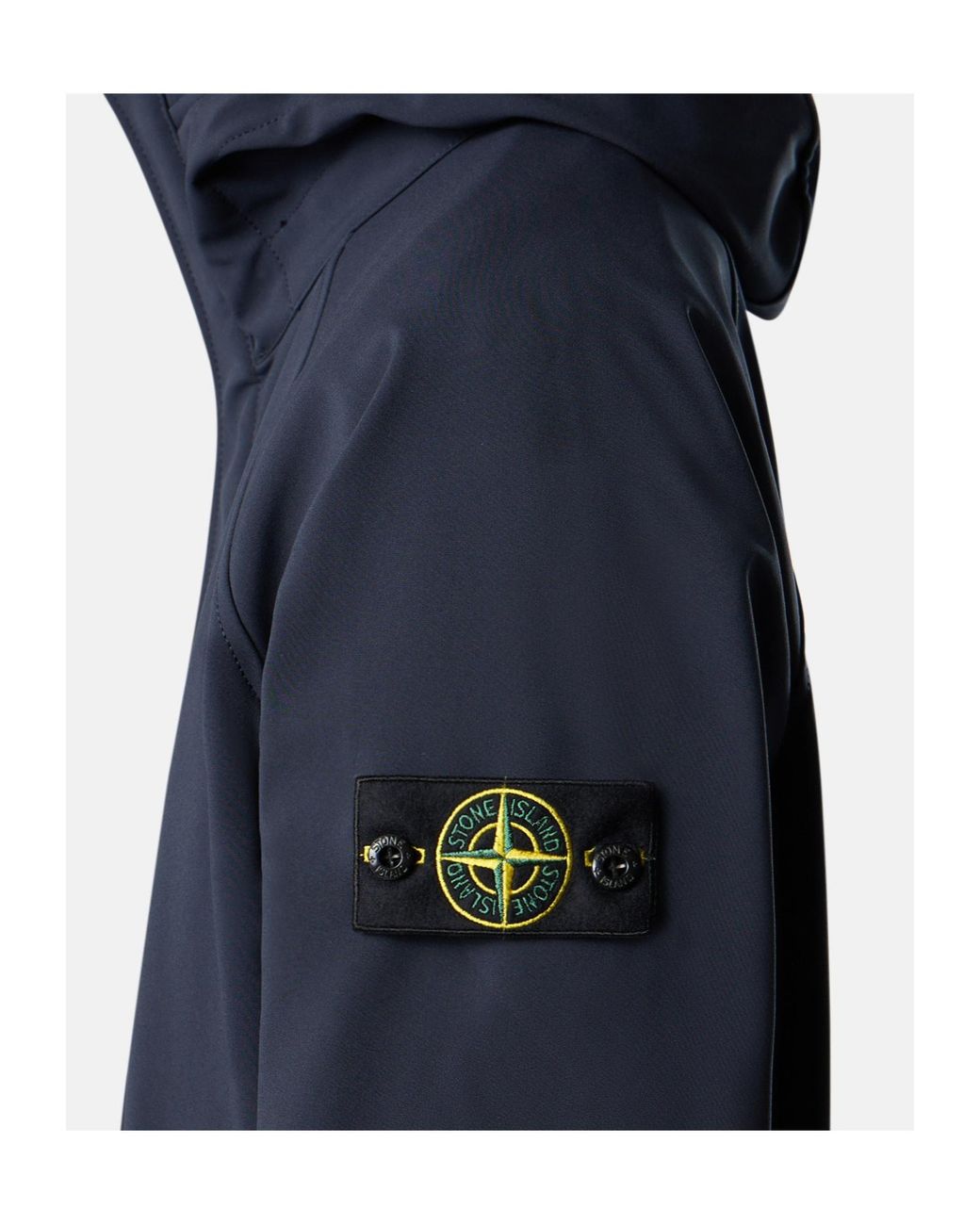 Stone Island Blue Hooded Jacket With Inner Fixed Drawstring for men