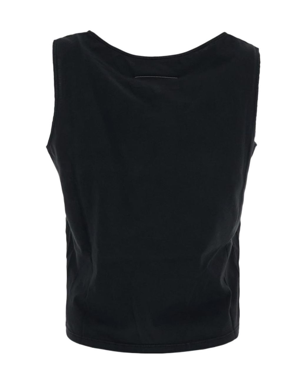 MM6 by Maison Margiela Black Crewneck Tank Top