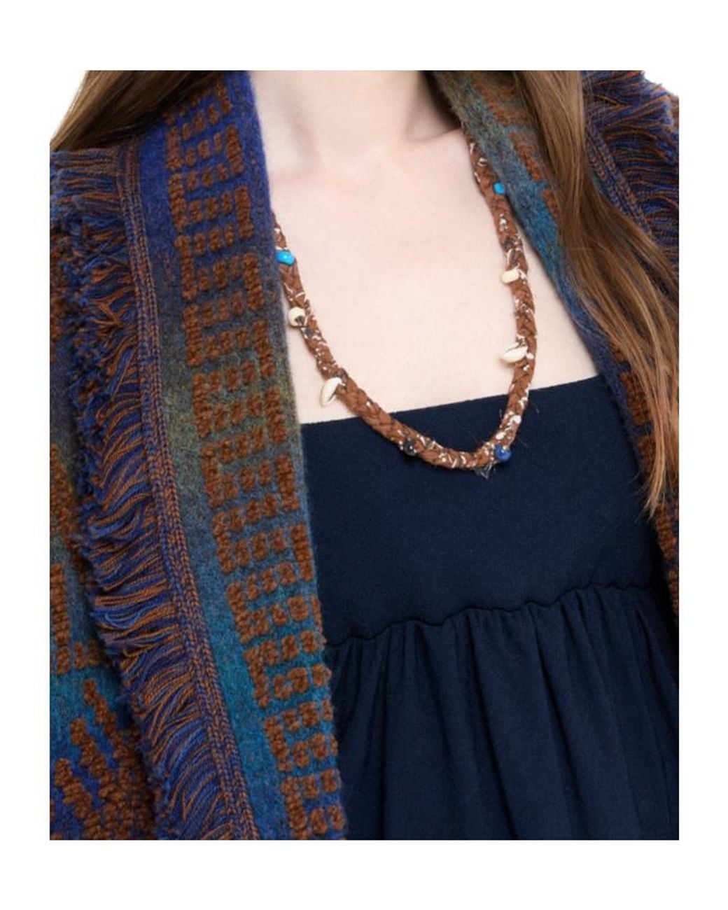 Alanui Metallic Bandana Seashell-Embellished Necklace