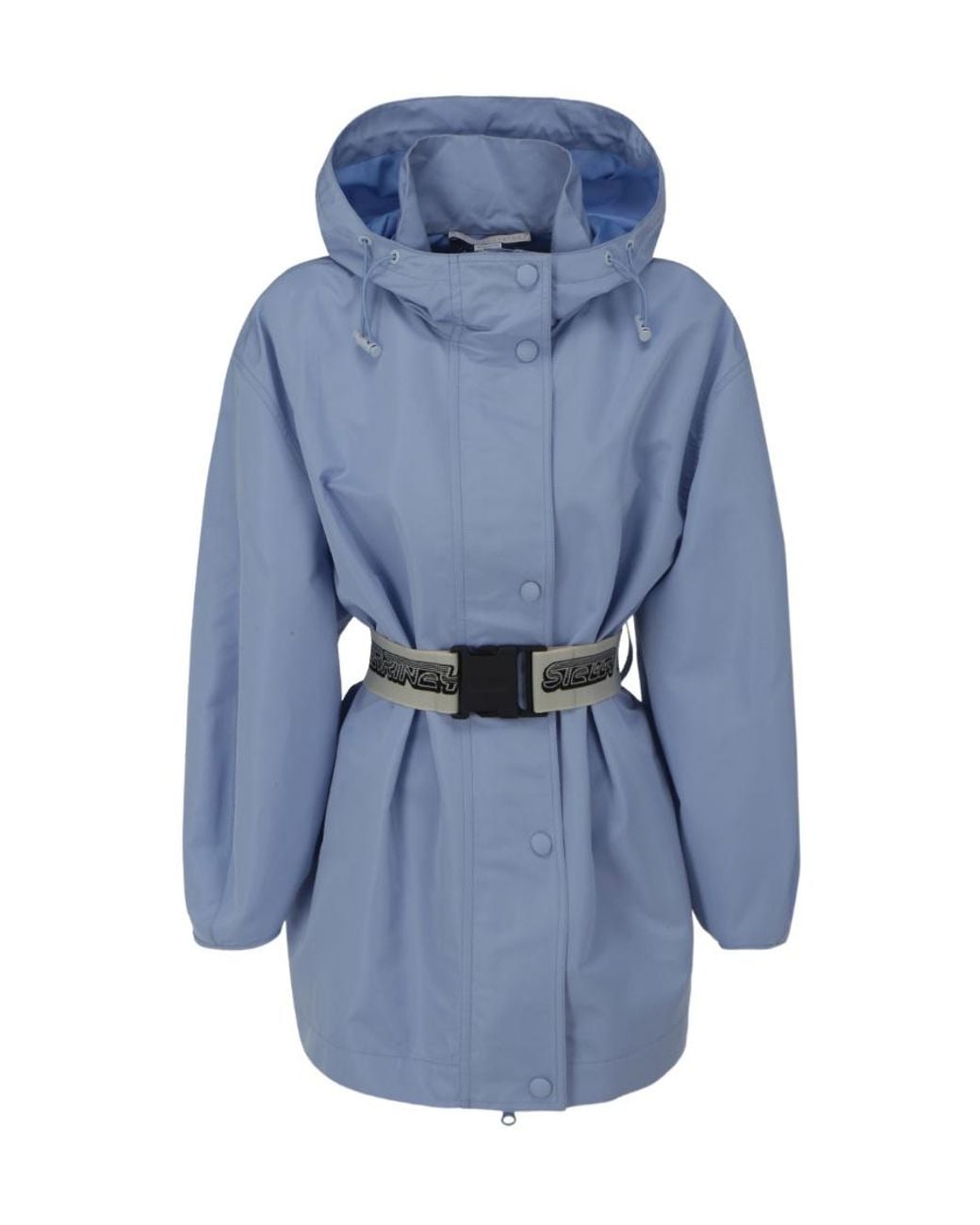 Stella McCartney Blue Belted Hooded Jacket