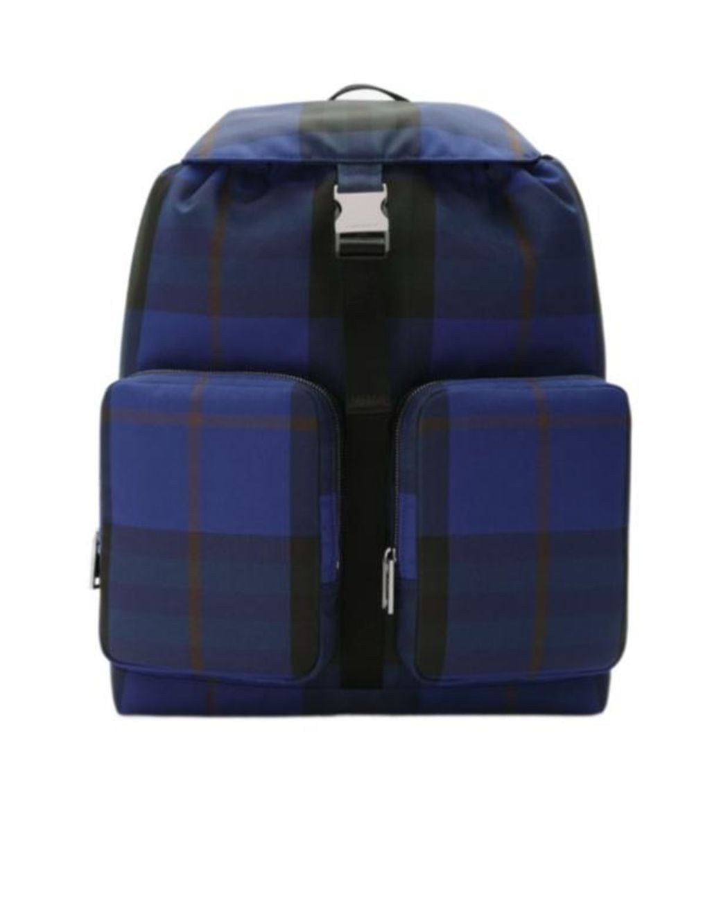 Burberry Blue Medium Check Backpack for men