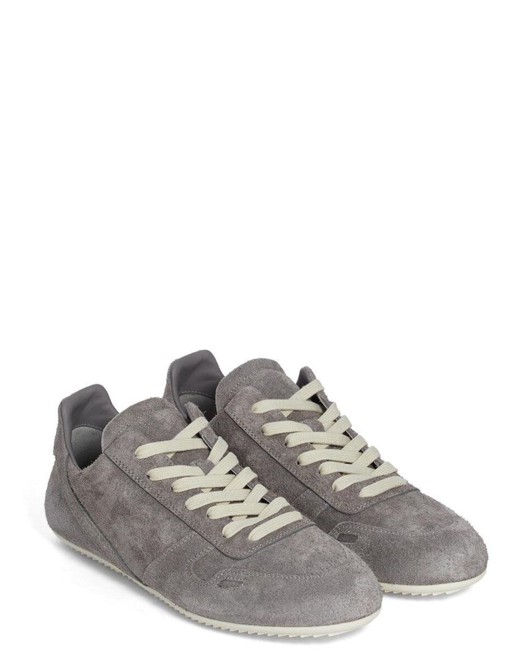 Rick Owens Gray Apos;S Suede Low-Top Sneakers for men