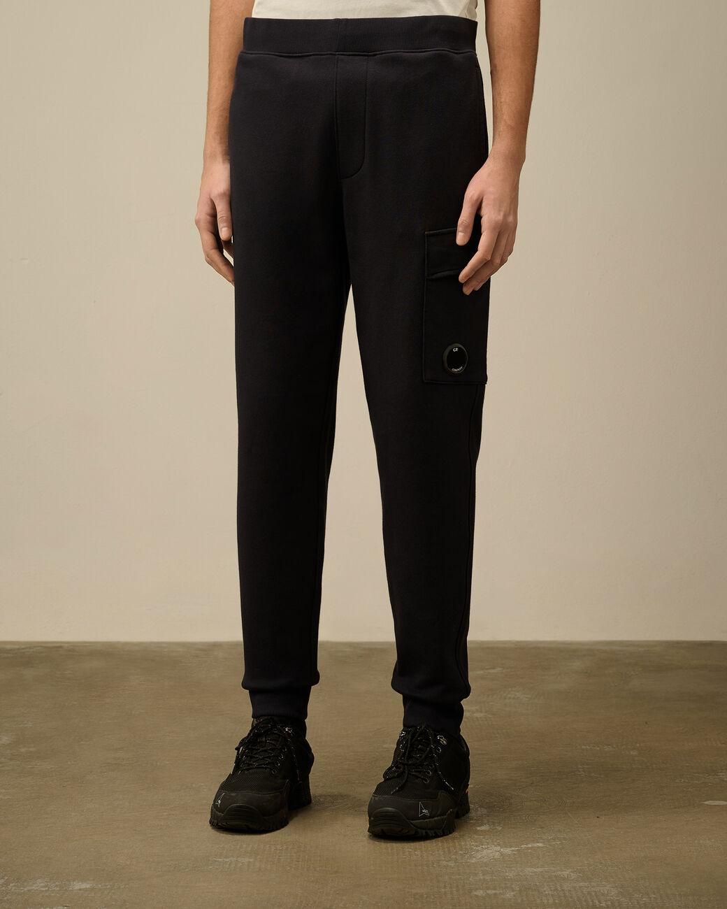 C P Company Black Relaxed Fit Jogging Pants for men