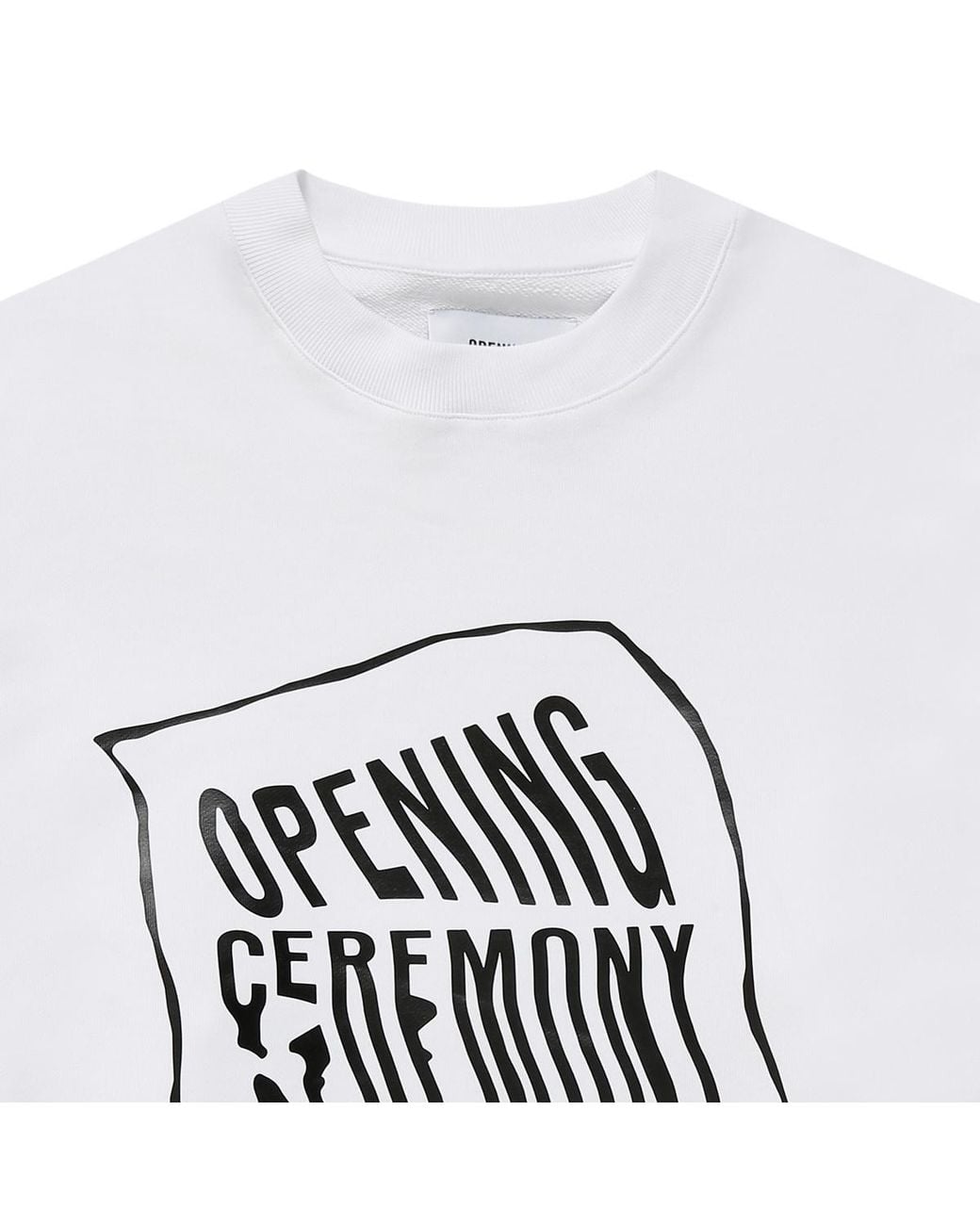Opening Ceremony White Warped Logo Printed Sweatshirt for men