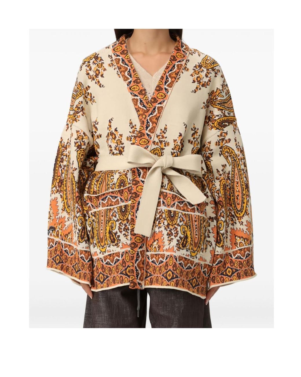 Etro Brown Belted Cape