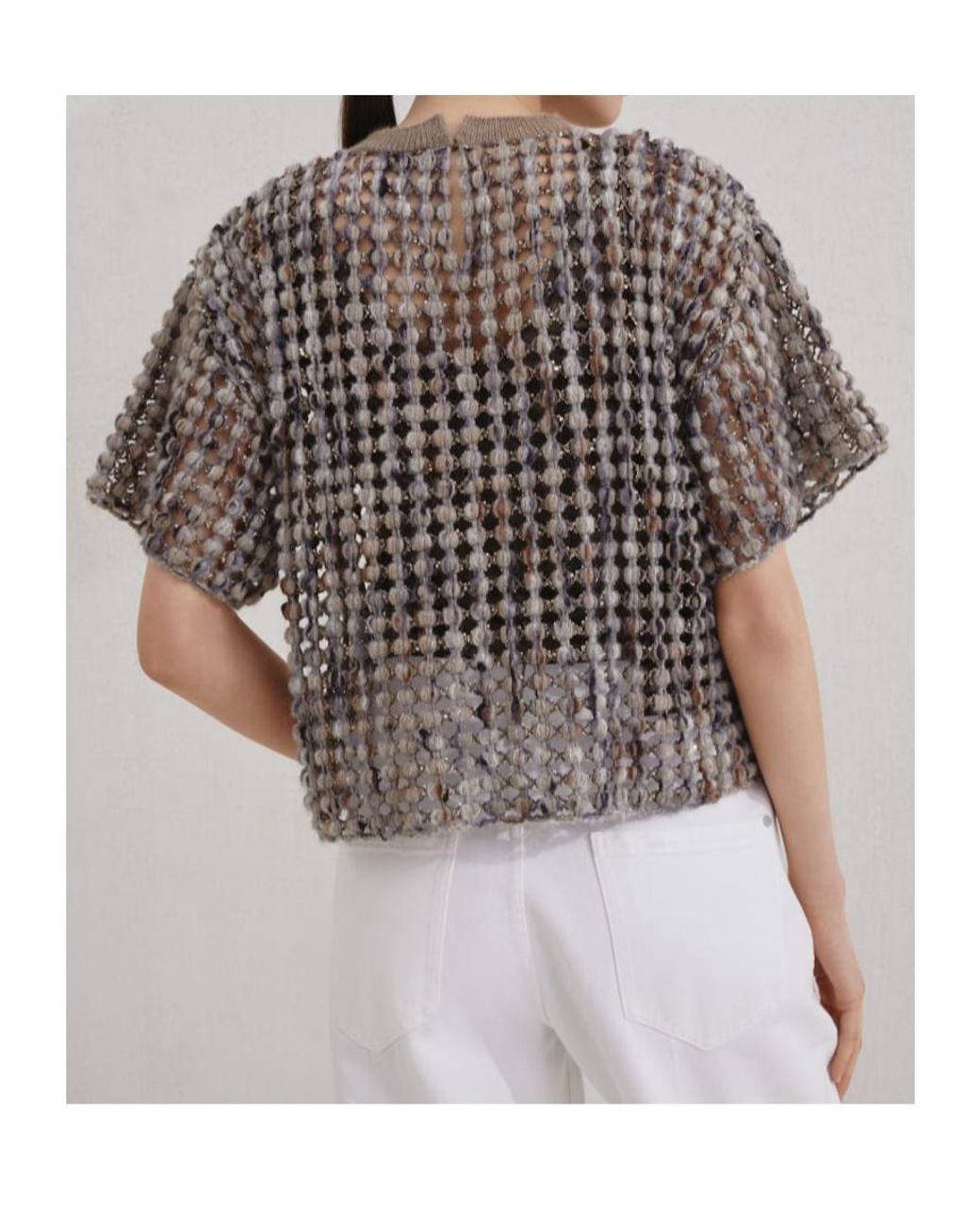 Brunello Cucinelli White Short Sleeved Knitted Top