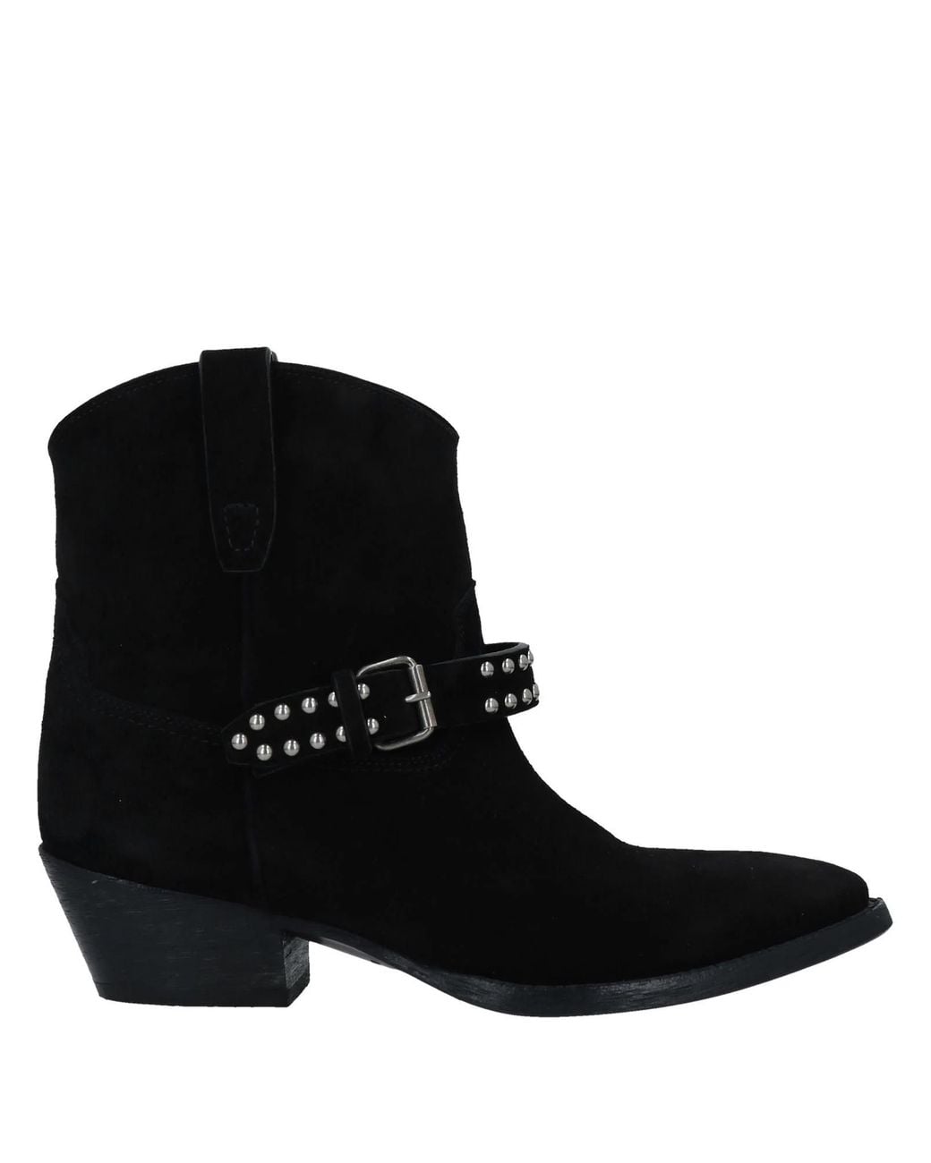 Saint Laurent Black Solid-Color Leather Shoes