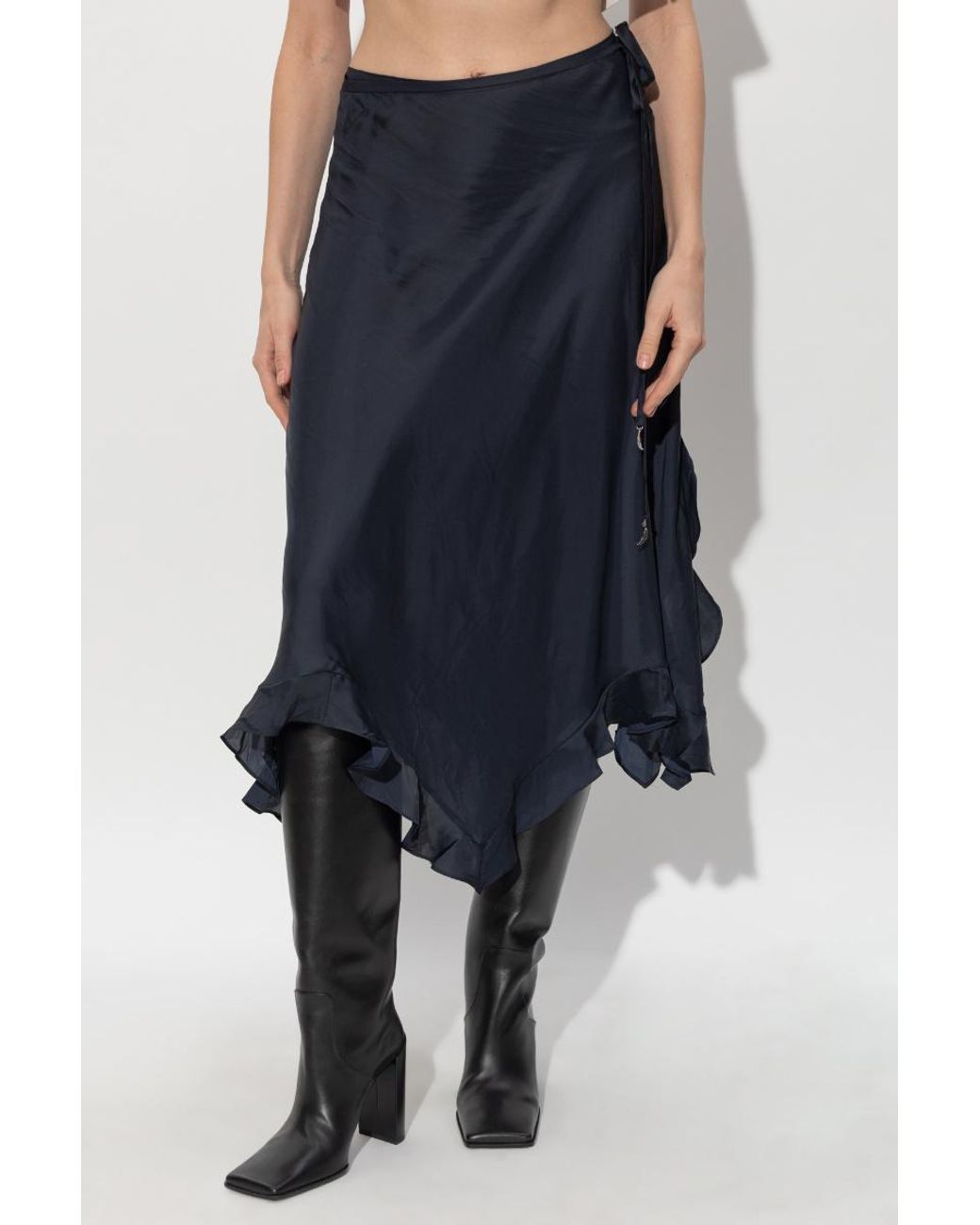 Zadig & Voltaire Blue Jeto Satin Skirt