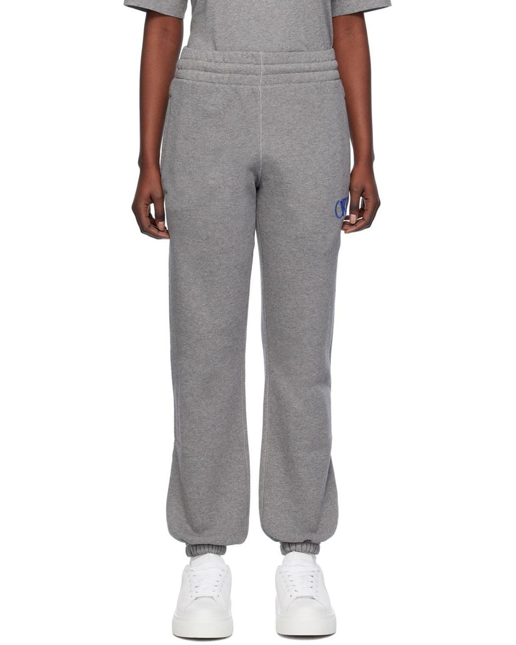 Off-White c/o Virgil Abloh Gray Off- Logo-Embroidered Track Pants