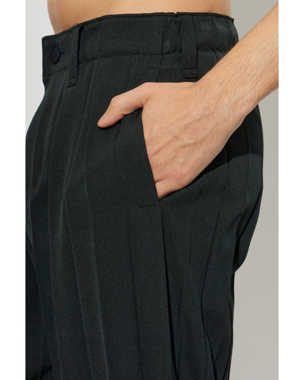 Homme Plissé Issey Miyake Black Pleated Straight-Leg Trousers for men
