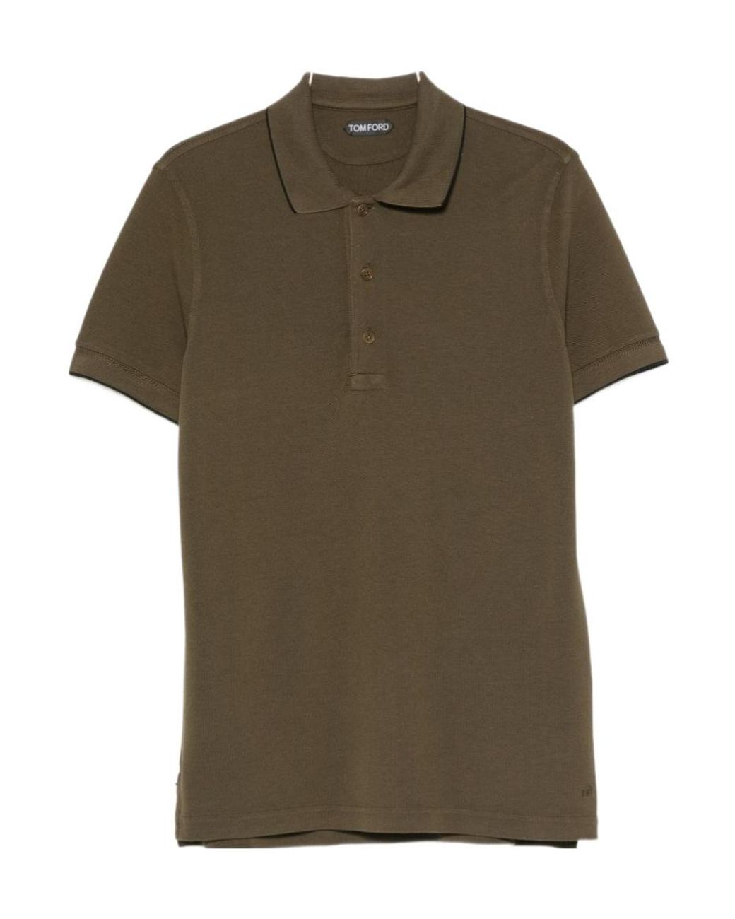 Tom Ford Green Contrast Short Sleeve Polo Shirt for men