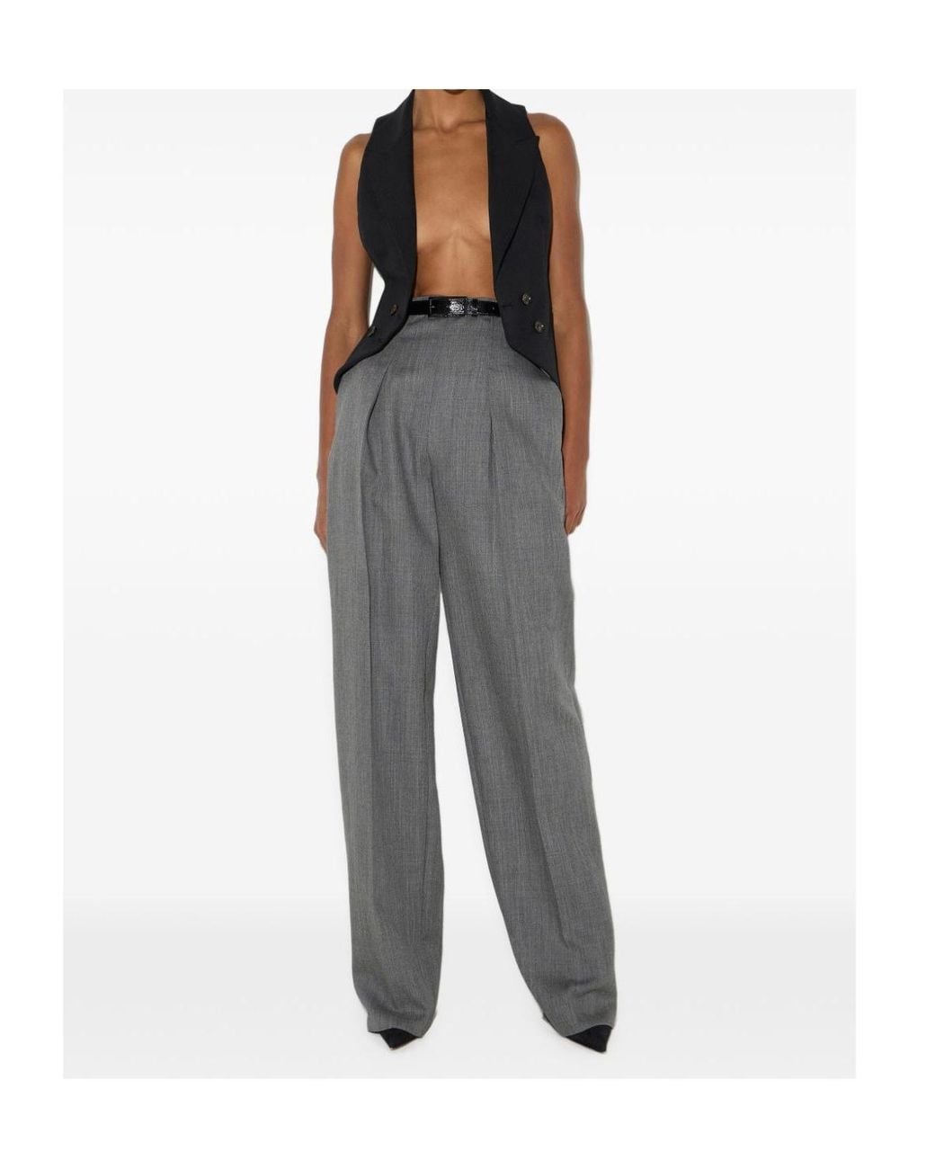 Elisabetta Franchi Black Double-Breasted Lettering-Print Waistcoat