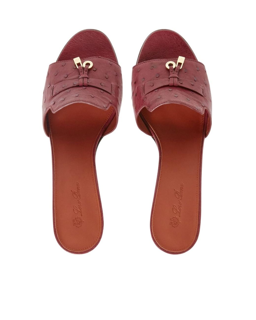Loro Piana Red Thick And High-Heeled Sandals