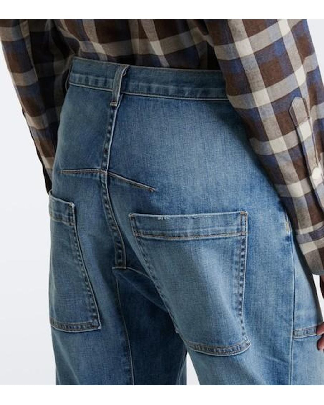 Nili Lotan Blue Shon Barrel-Leg Jeans