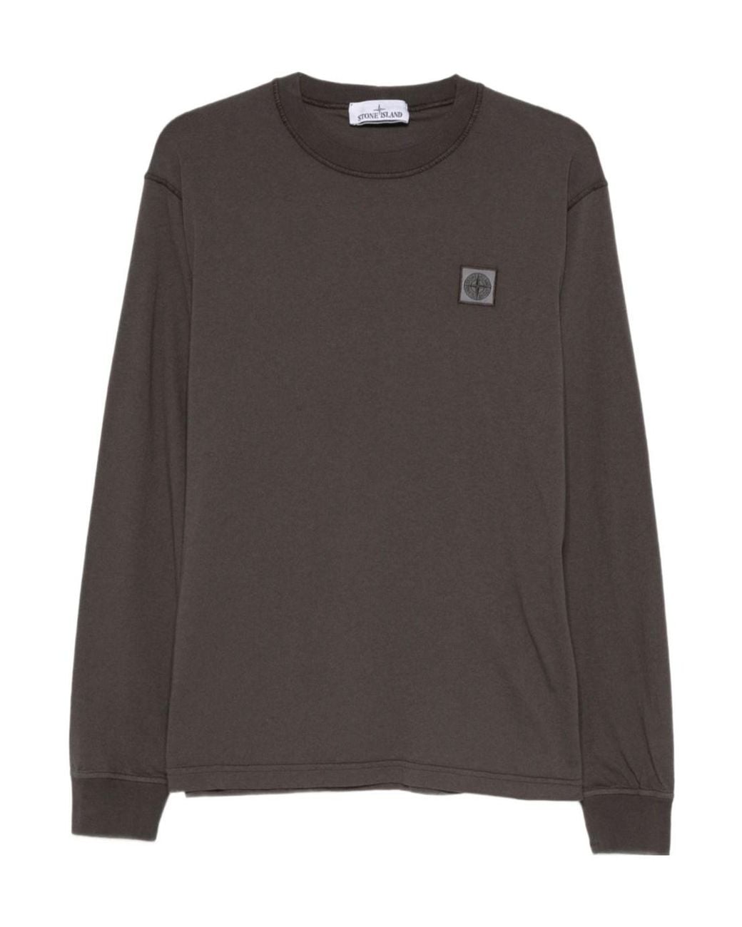 Stone Island Brown Label-Detail T-Shirt for men